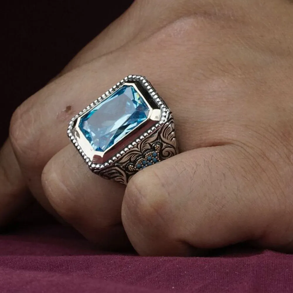 1 Pcs Vintage Ethnic Style Inlaid Gemstone Alloy Ring