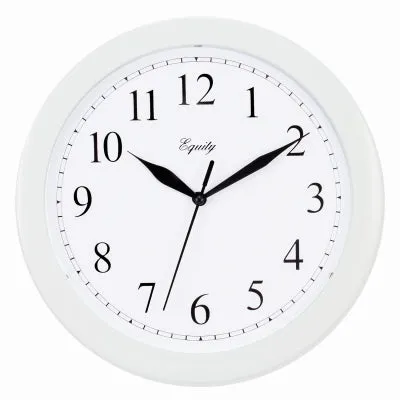 10" WHT Plas Wall Clock