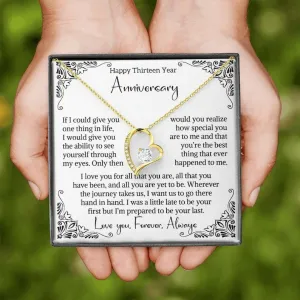 13th Wedding Anniversary Gift For Wife Lace Anniversary Gift Thirteenth Anniversary Gift 13 Year Anniversary Gift Forever Hear Necklace