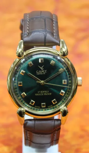 17 Jewels Mechanical Wristwatch Camy Geneva Vintage Hand Winding FHF ST96 Movement