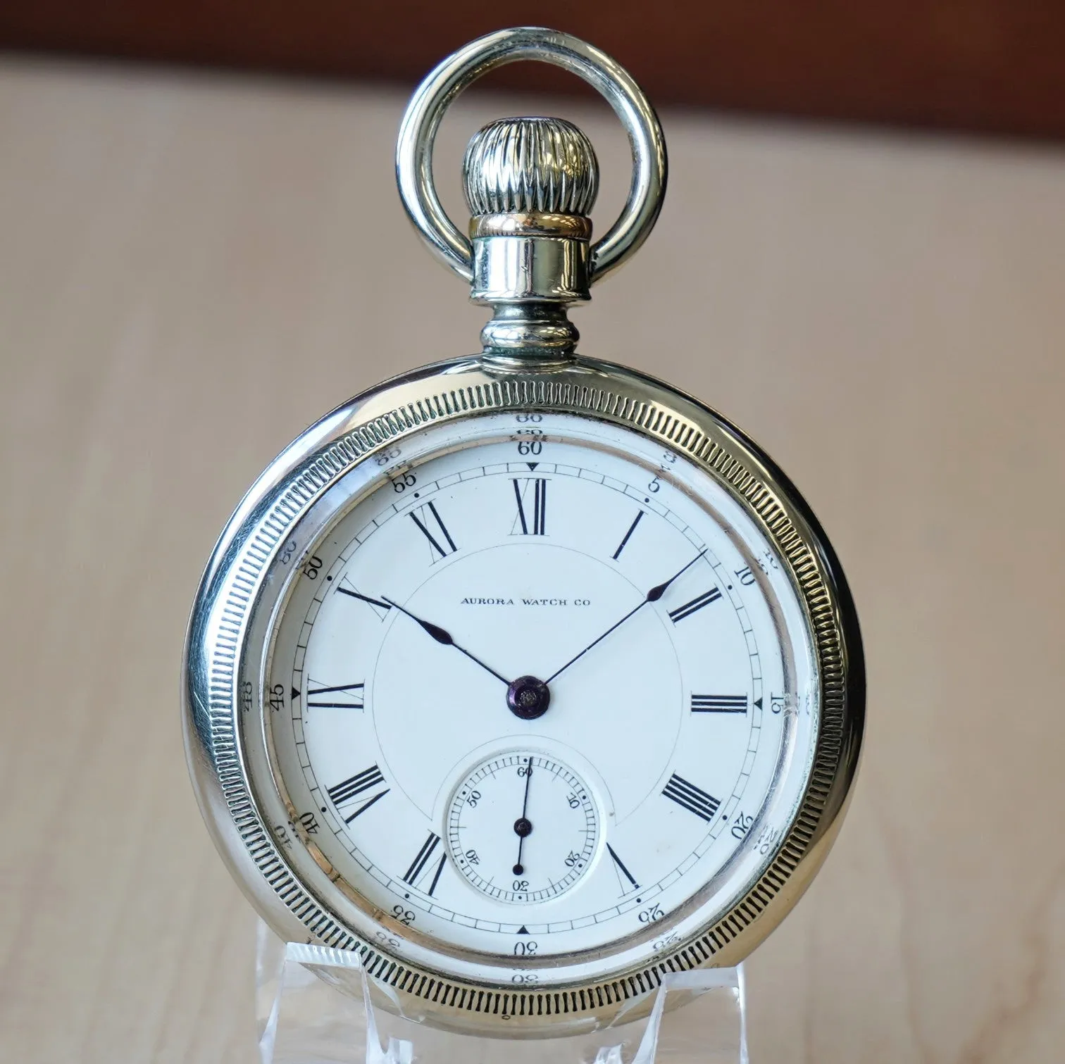 1885 AURORA Pocket Watch 18s Lever Set 11 Jewels Proximity 148 Made in USA