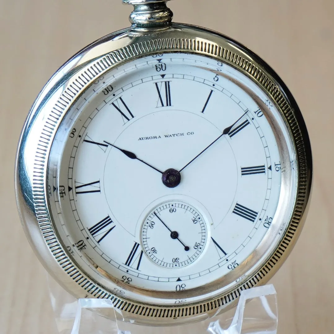 1885 AURORA Pocket Watch 18s Lever Set 11 Jewels Proximity 148 Made in USA