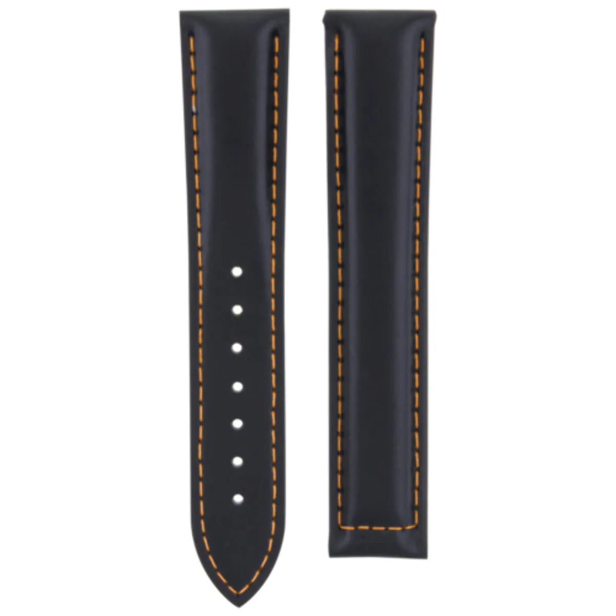 18MM LEATHER BAND WATCH STRAP FOR OMEGA SEAMASTER SPEEDMASTER CLASP BLACK OS