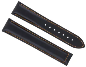 18MM LEATHER BAND WATCH STRAP FOR OMEGA SEAMASTER SPEEDMASTER CLASP BLACK OS