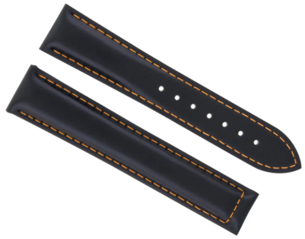 18MM LEATHER BAND WATCH STRAP FOR OMEGA SEAMASTER SPEEDMASTER CLASP BLACK OS