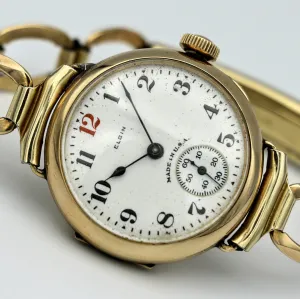 1921 ELGIN Trench Watch 7 Jewels Grade 462 Vintage Wristwatch