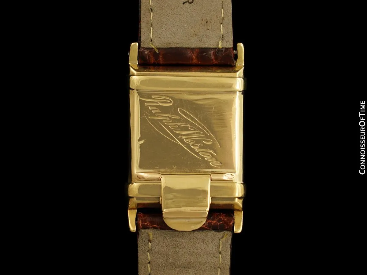 1935 Omega Marine Rare Early Waterproof Patented Case Watch - 14K Gold