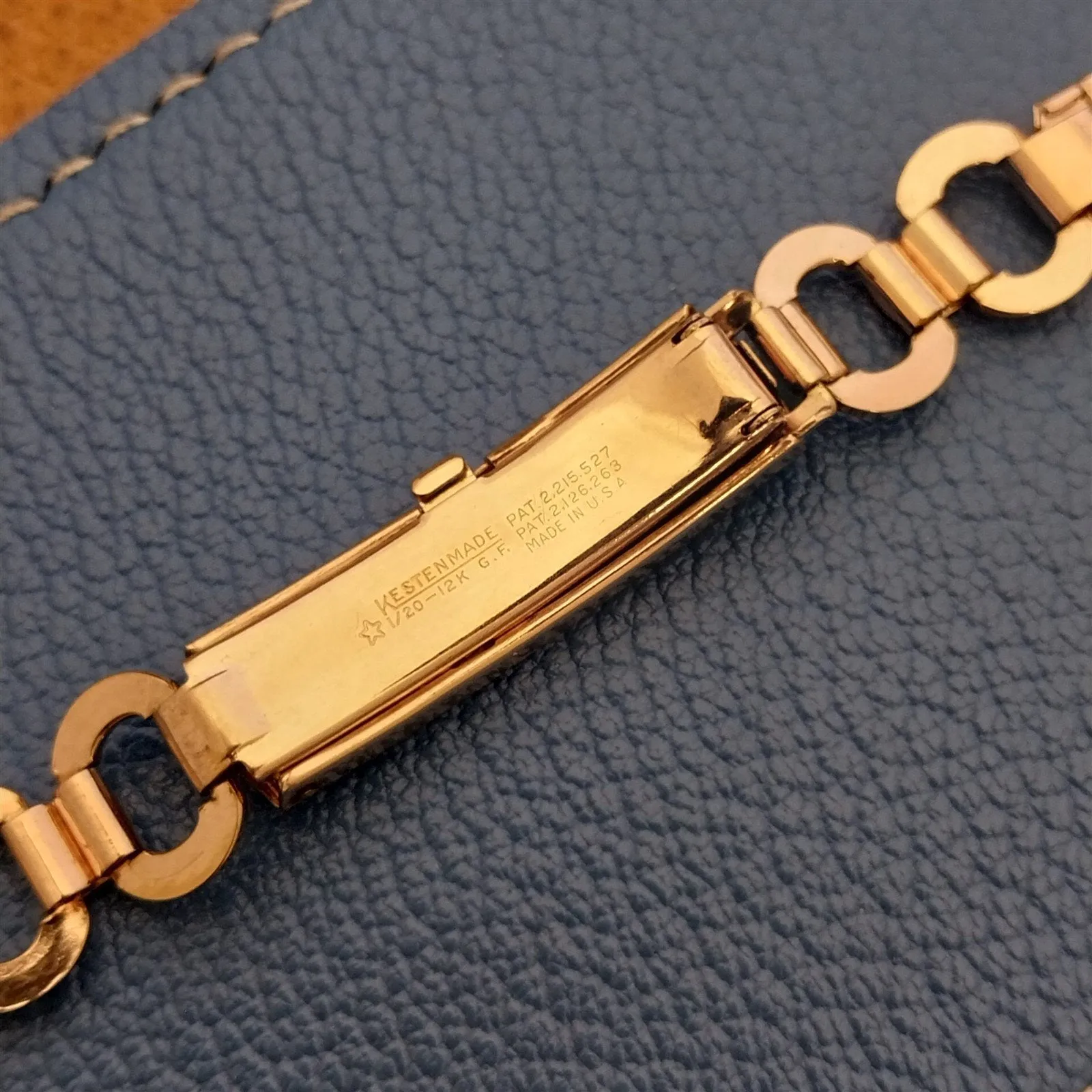 1940s 12k Rose Gold-Filled TubeFlex 5/8" Kestenmade USA Vintage Watch Band