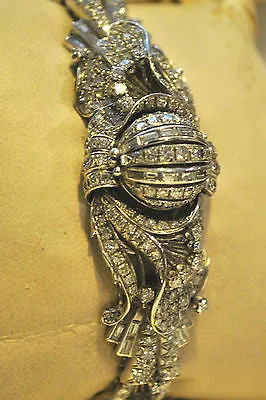 1940s Jaeger LeCoultre Rare Vintage Bracelet/Watch with 25 Carat Diamond in Platinum - $75K VALUE