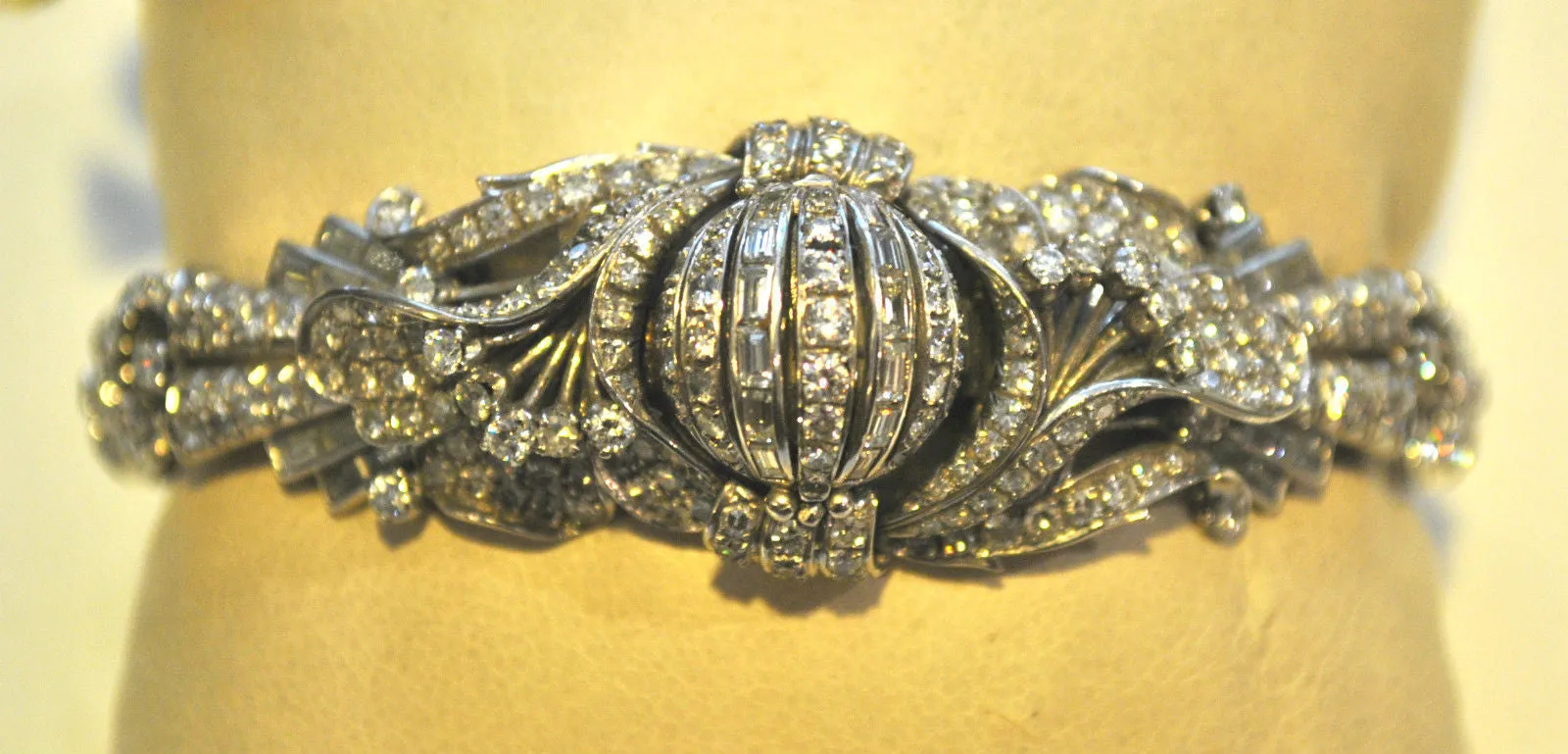 1940s Jaeger LeCoultre Rare Vintage Bracelet/Watch with 25 Carat Diamond in Platinum - $75K VALUE