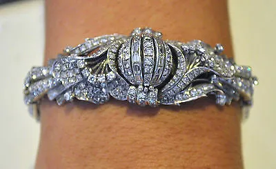 1940s Jaeger LeCoultre Rare Vintage Bracelet/Watch with 25 Carat Diamond in Platinum - $75K VALUE