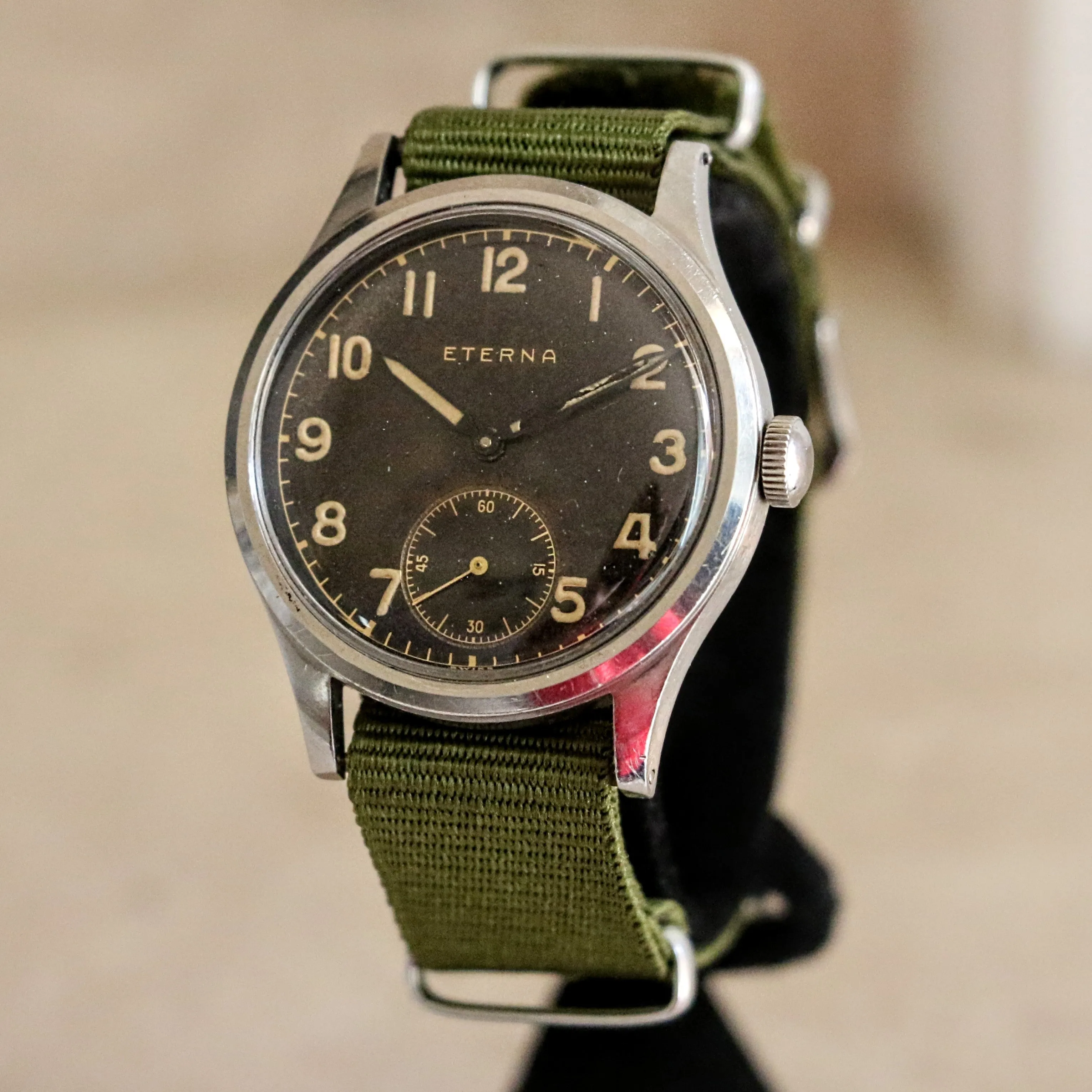 1942 ETERNA WWII Military Jumbo Wristwatch Ref. 138.92 Cal. 852 - Radium Dial Watch