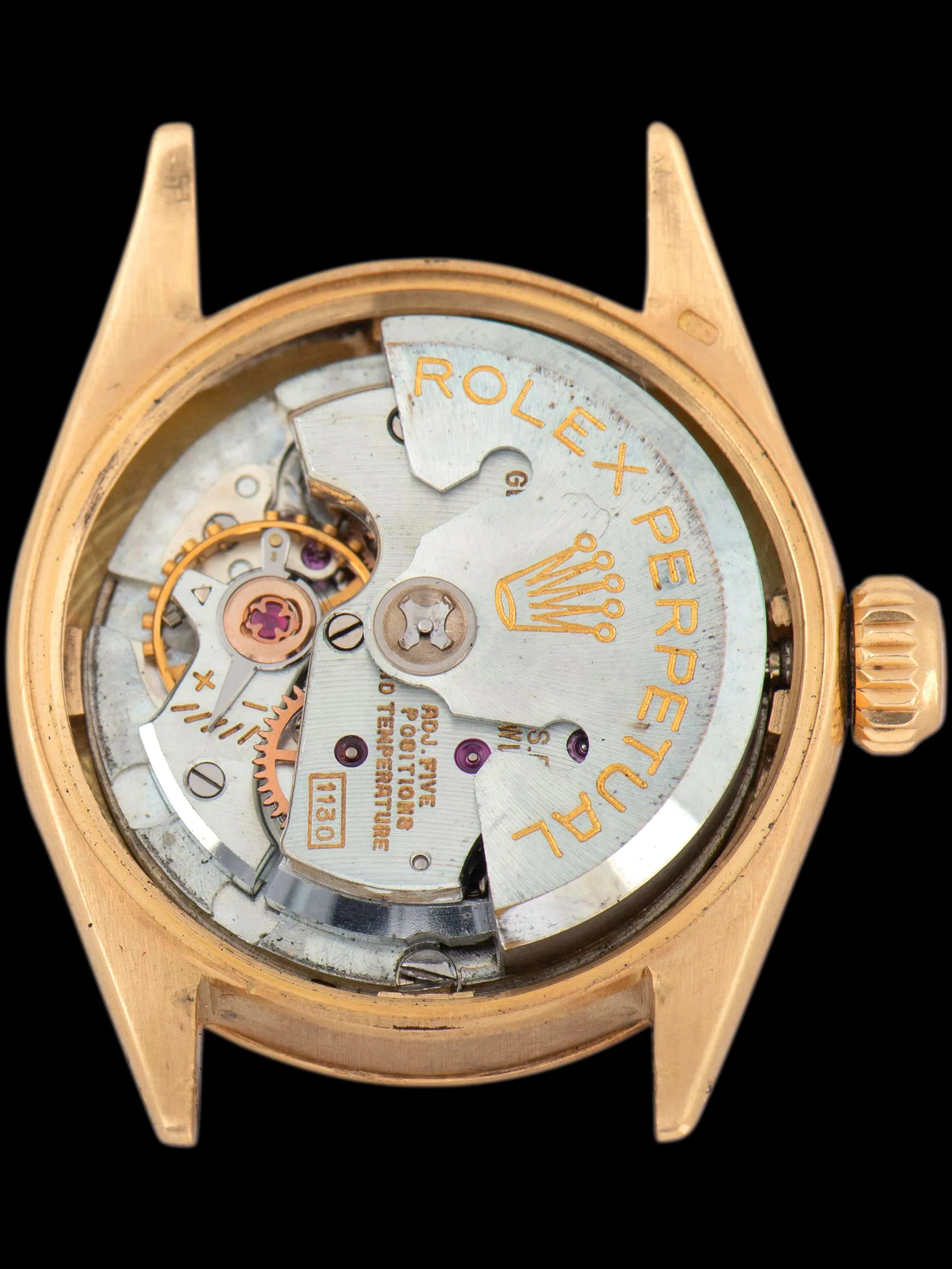 1960 Rolex Lady-Datejust 18K YG (Ref. 6520) W/ Factory Florentine Finish & Silver Concentric Dial