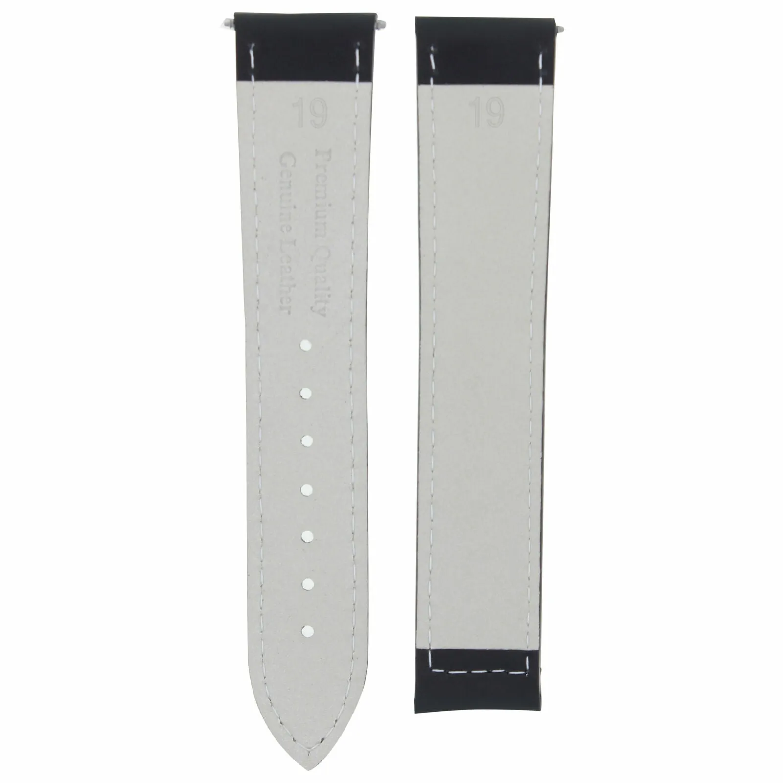 19MM LEATHER STRAP WATCH BAND OMEGA SEAMASTER SPEEDMASTER MOON WATCH BLACK OS