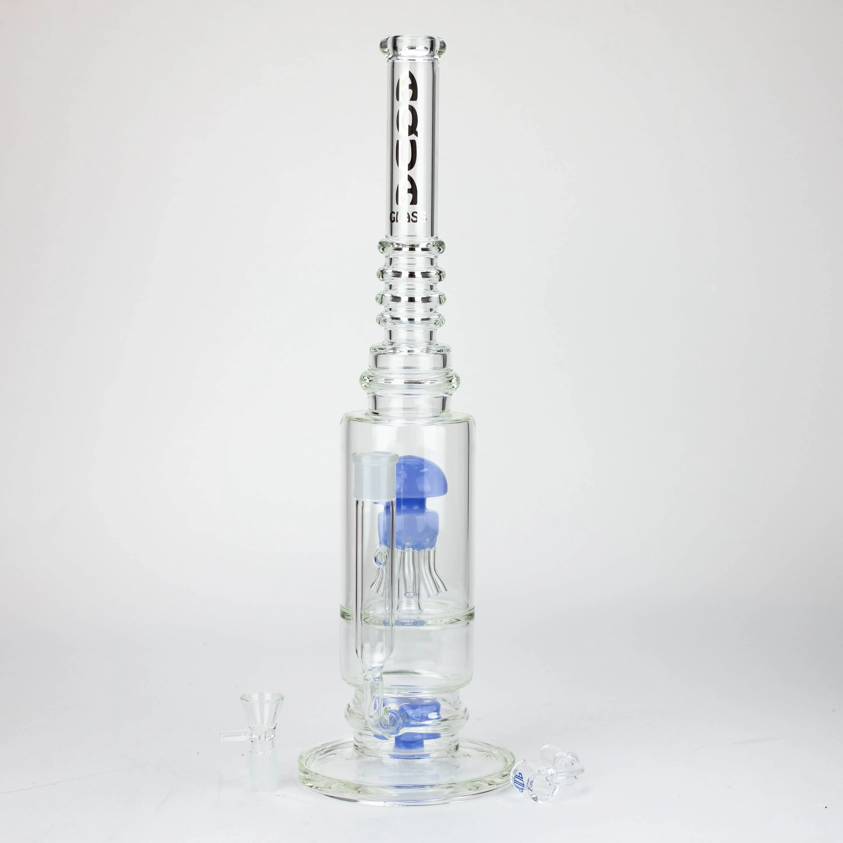 19" AQUA Octopus Percolator Glass Bong