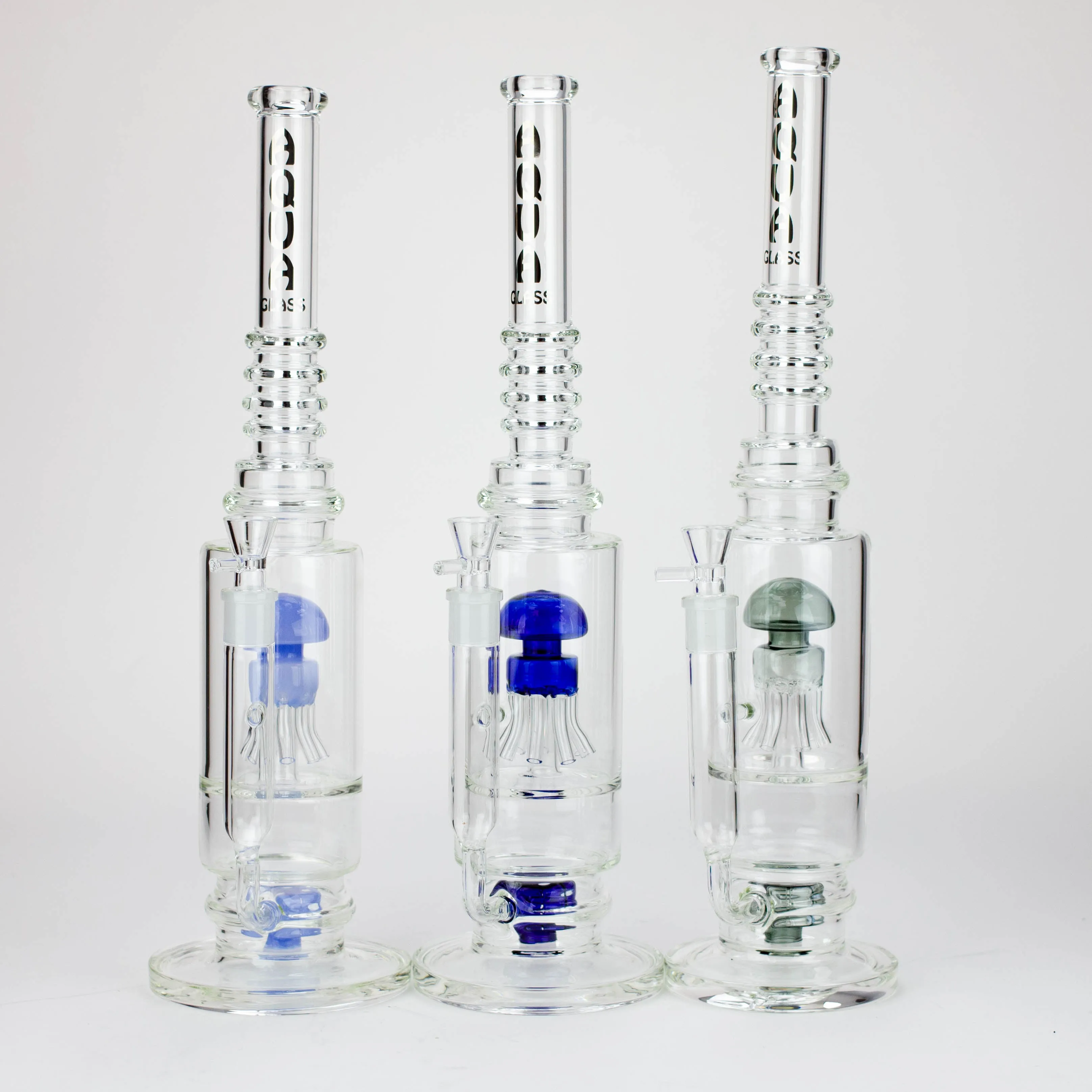 19" AQUA Octopus Percolator Glass Bong