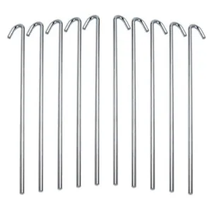 20 Pc Tent Pegs Garden Stakes Tarp Anchor Heavy Duty Steel Metal Picnic Camping