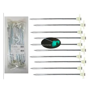 20 Pc Universal Tent Stakes Glow In The Dark Heavy Duty Steel Metal Pegs Tarp