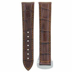 20MM LEATHER BAND STRAP FOR 41MM OMEGA SEAMASTER DEPLOYMENT CLASP L/BROWN OS