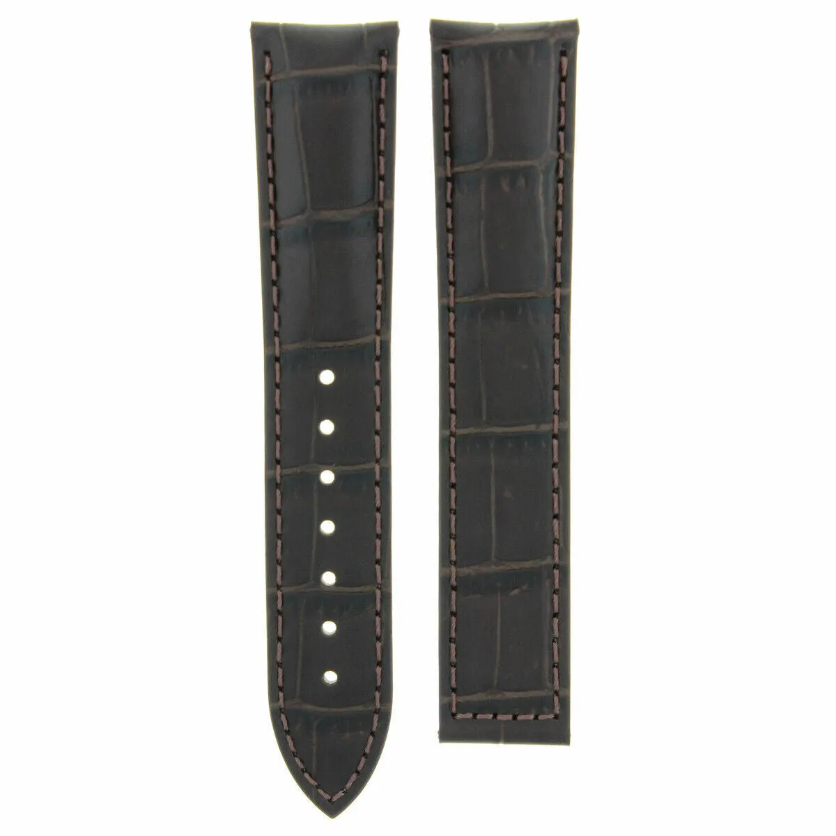 20MM LEATHER BAND STRAP FOR OMEGA SPEEDMASTER MOON, SEAMASTER PLANET DARK BROWN