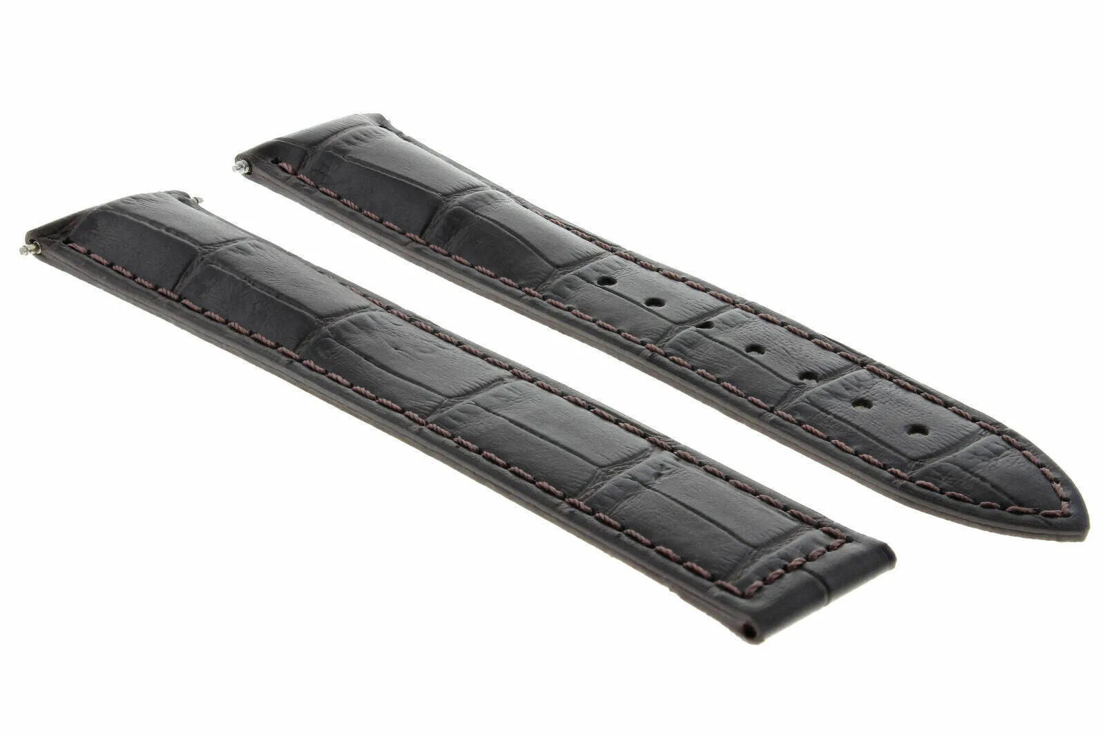 20MM LEATHER BAND STRAP FOR OMEGA SPEEDMASTER MOON, SEAMASTER PLANET DARK BROWN