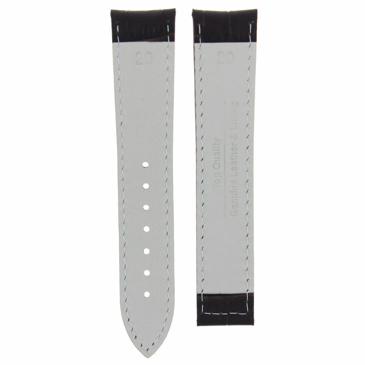 20MM LEATHER BAND STRAP FOR OMEGA SPEEDMASTER MOON, SEAMASTER PLANET DARK BROWN