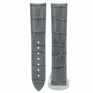 20MM LEATHER BAND WATCH STRAP CLASP FOR OMEGA SEAMASTER PLANET OCEAN GREY