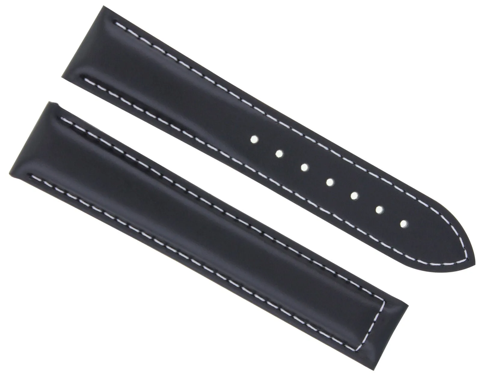 20MM LEATHER STRAP BAND FOR OMEGA SPEEDMASTER SEAMASTER PLANET OCEAN BLACK WS