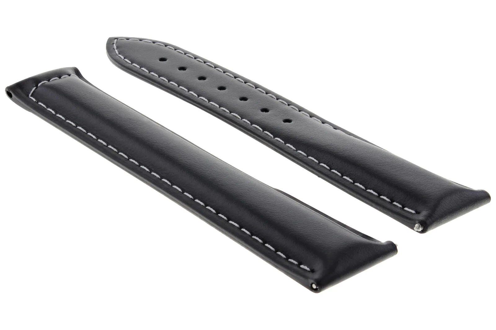 20MM LEATHER STRAP BAND FOR OMEGA SPEEDMASTER SEAMASTER PLANET OCEAN BLACK WS