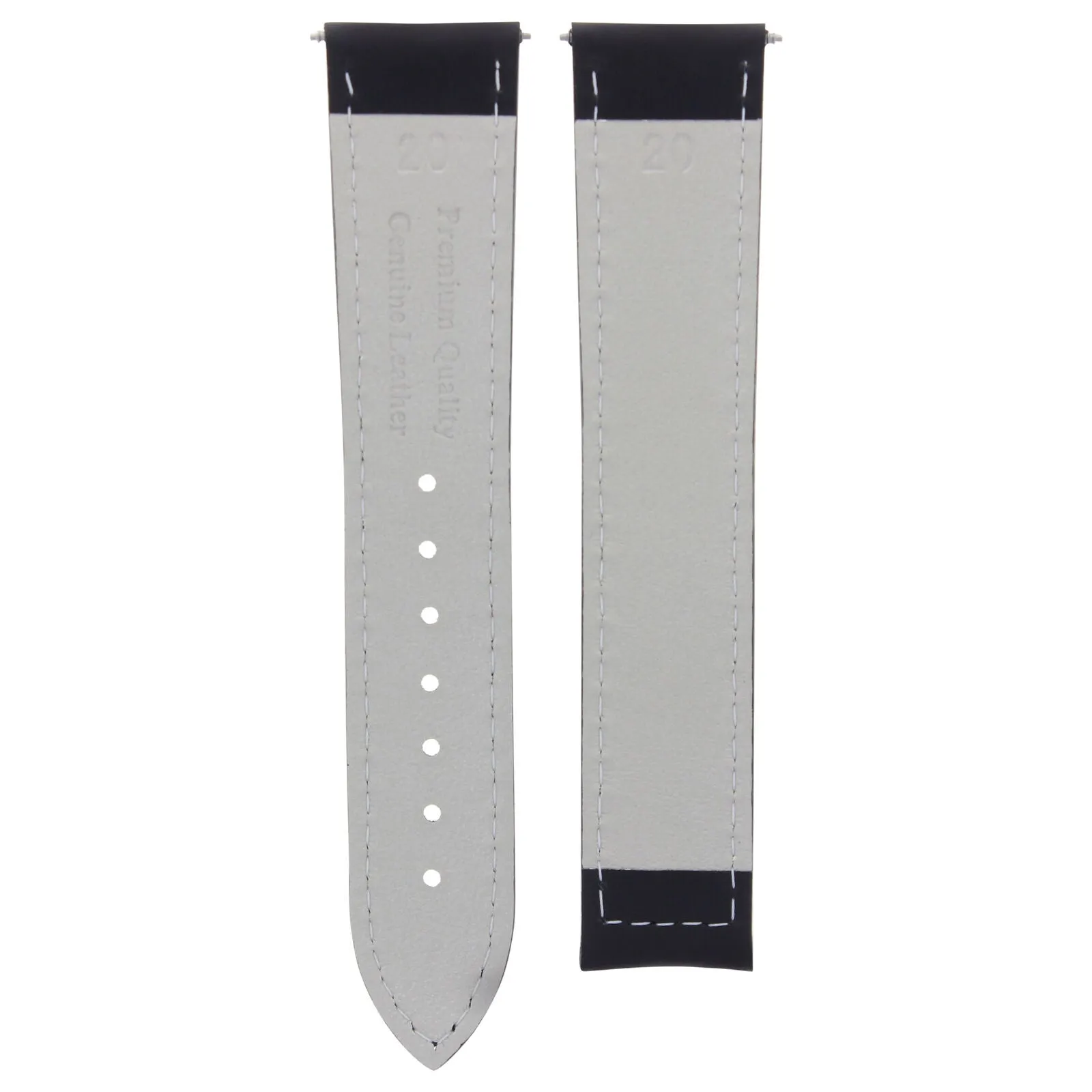 20MM LEATHER STRAP BAND FOR OMEGA SPEEDMASTER SEAMASTER PLANET OCEAN BLACK WS