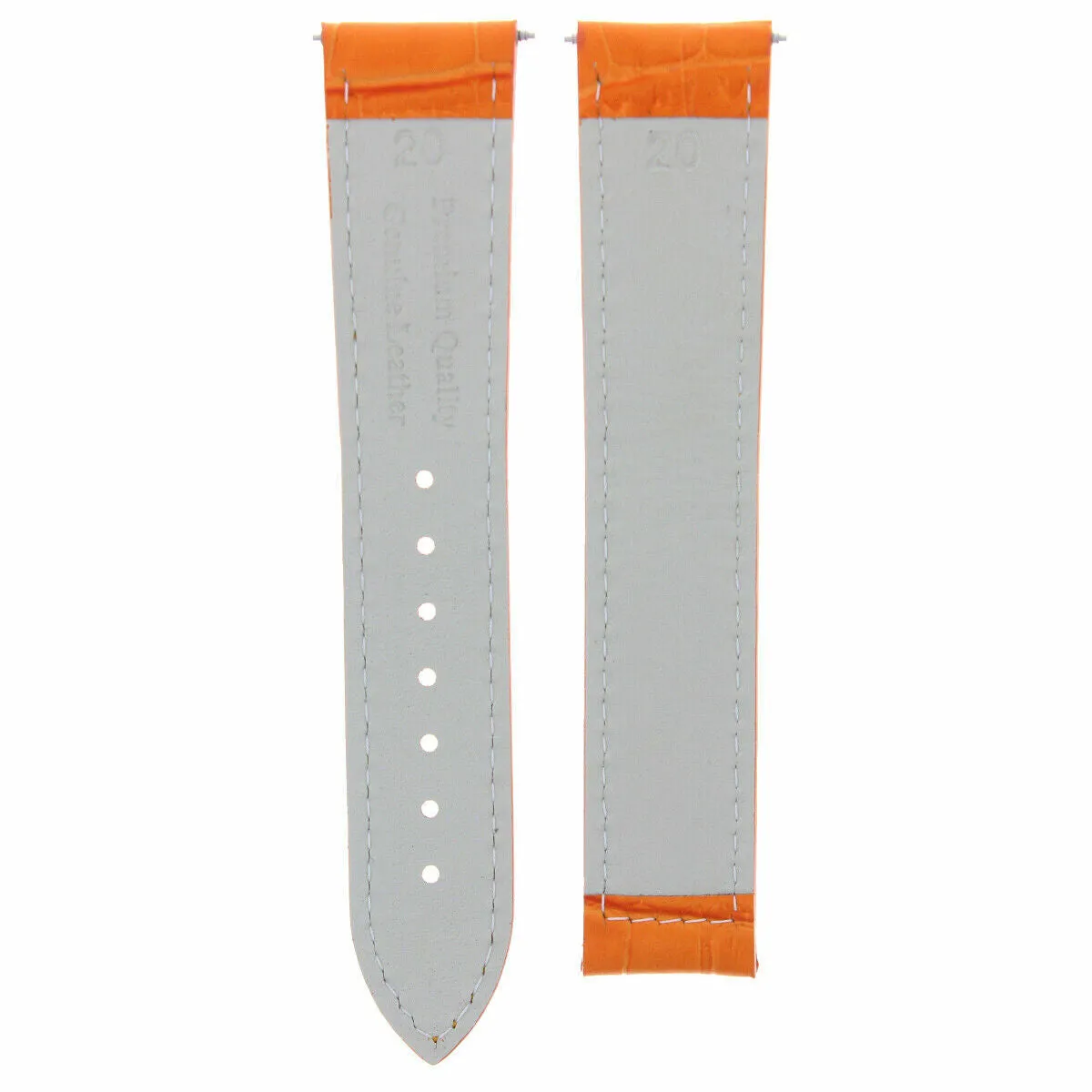20MM LEATHER STRAP WATCH BAND FOR OMEGA SPEEDMASTER MOON WATCH CLASP ORANGE