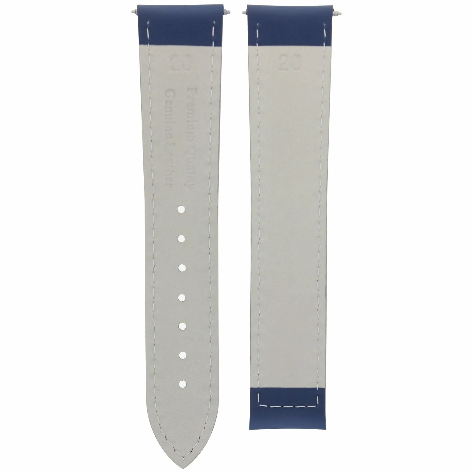 20MM LEATHER WATCH STRAP SMOOTH BAND CLASP FOR OMEGA SEAMASTER PLANET BLUE OS