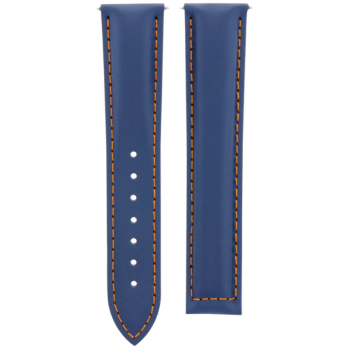 20MM LEATHER WATCH STRAP SMOOTH BAND CLASP FOR OMEGA SEAMASTER PLANET BLUE OS