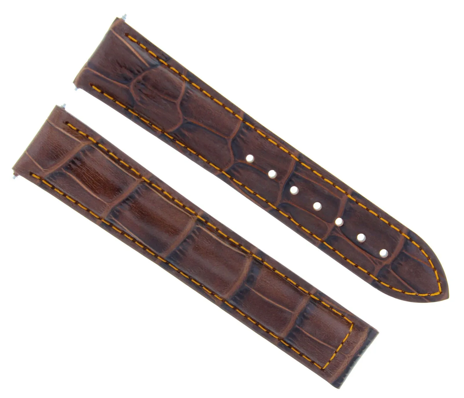 22/18MM LEATHER WATCH STRAP BAND FOR OMEGA SEAMASTER PLANET OCEAN L/BROWN ORANGE