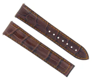 22/18MM LEATHER WATCH STRAP BAND FOR OMEGA SEAMASTER PLANET OCEAN L/BROWN ORANGE