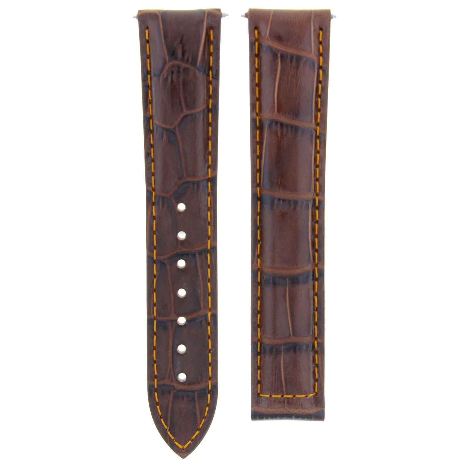 22/18MM LEATHER WATCH STRAP BAND FOR OMEGA SEAMASTER PLANET OCEAN L/BROWN ORANGE