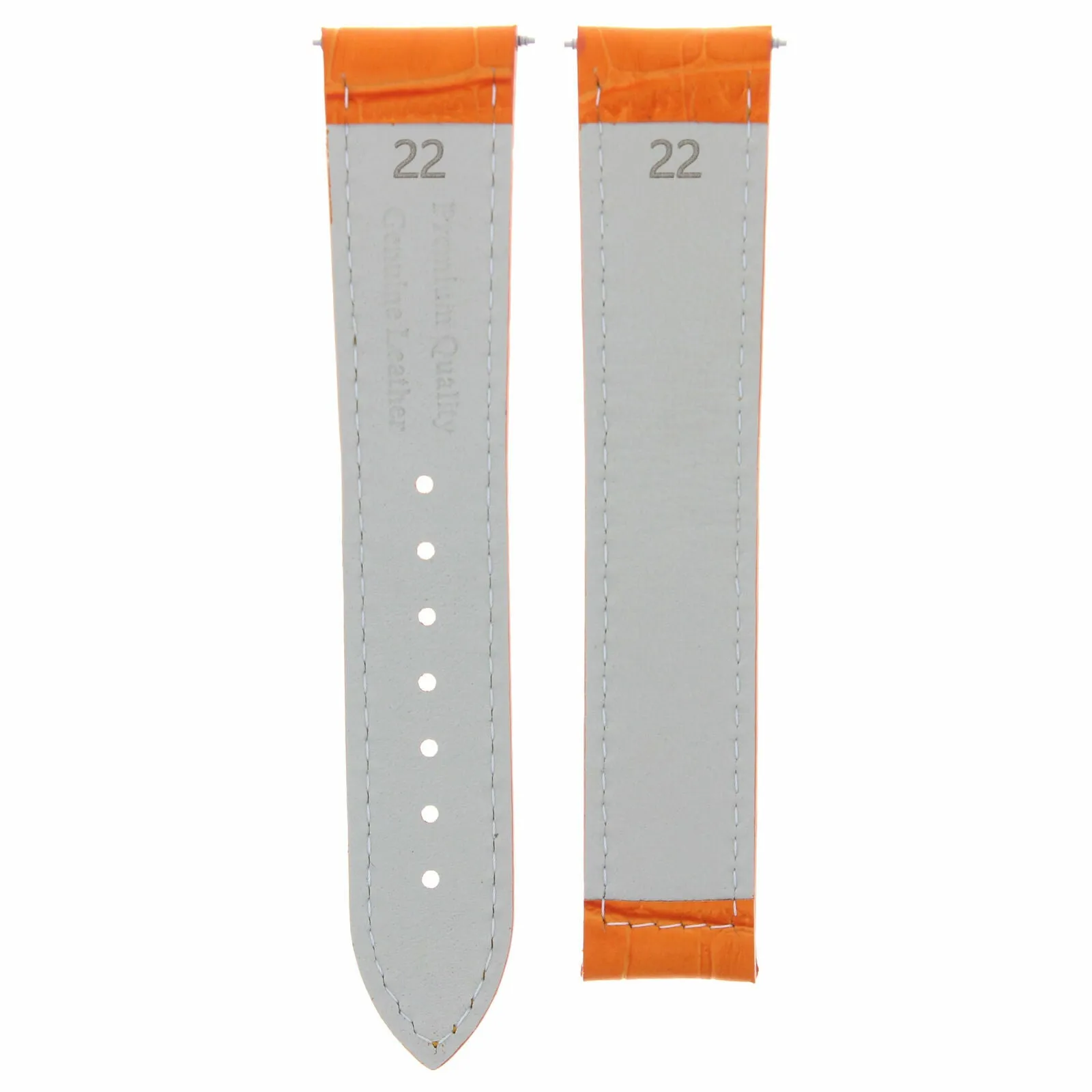 22MM LEATHER STRAP BAND FOR 45-45.5MM OMEGA SEAMASTER PLANET OCEAN ORANGE WS