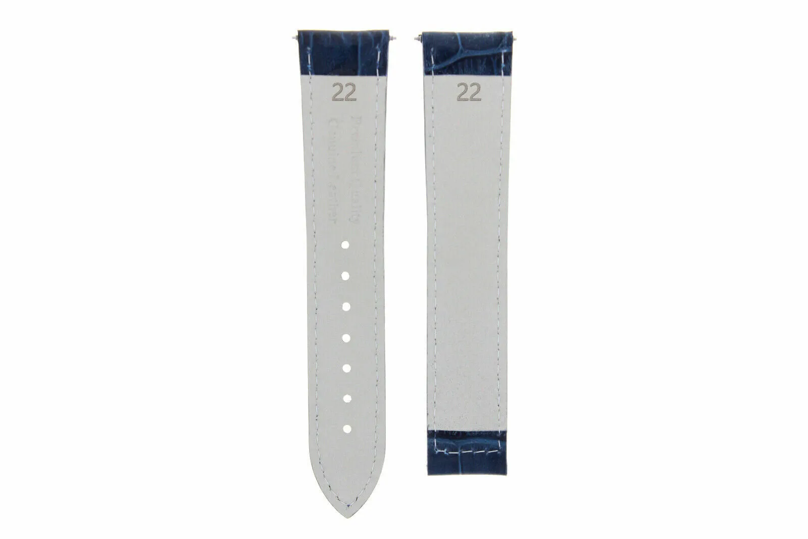22MM LEATHER STRAP BAND FOR 45MM - 45.5MM OMEGA SEAMASTER PLANET OCEAN BLUE