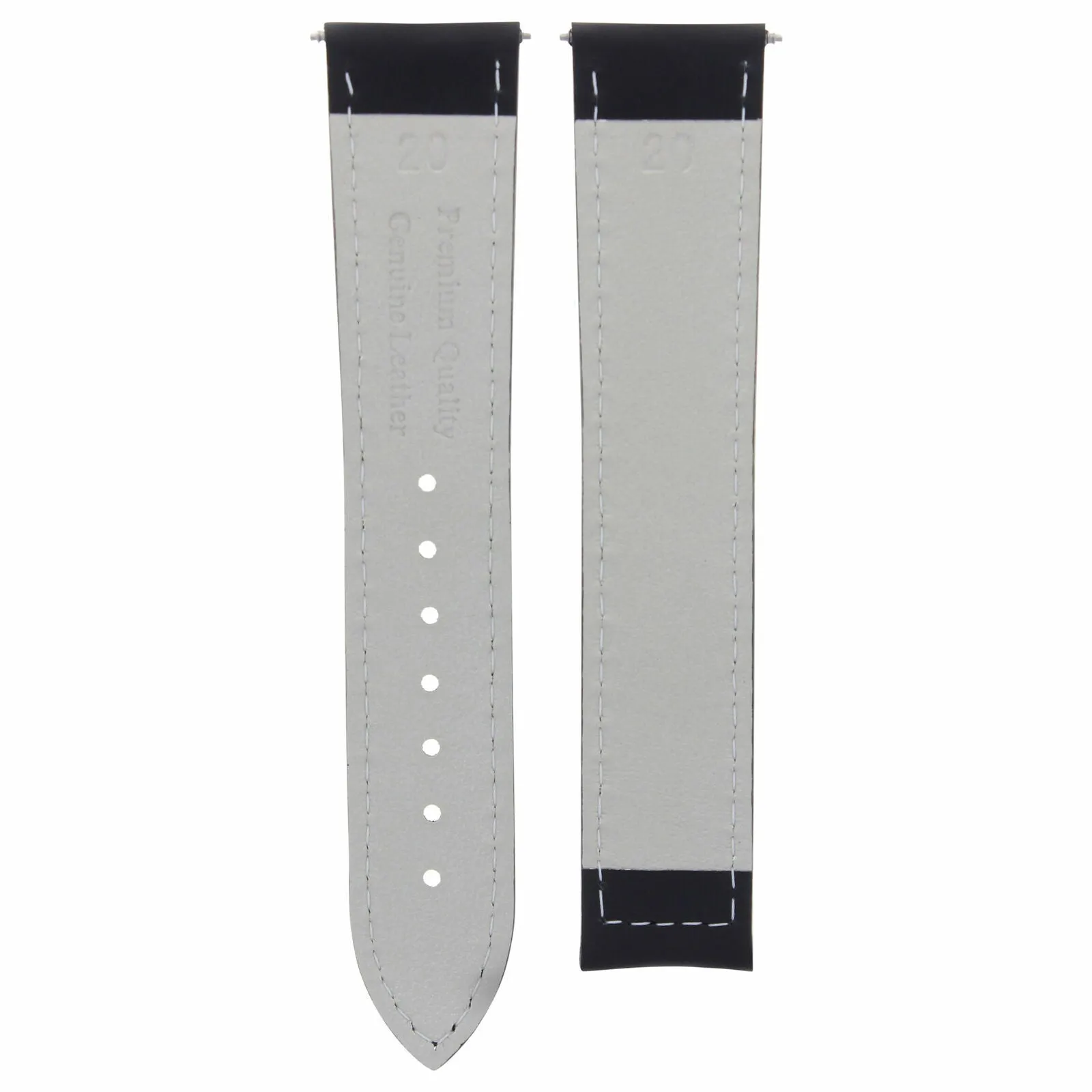 22MM LEATHER STRAP BAND FOR OMEGA SEAMASTER PLANET OCEAN WATCH CLASP BLACK OS