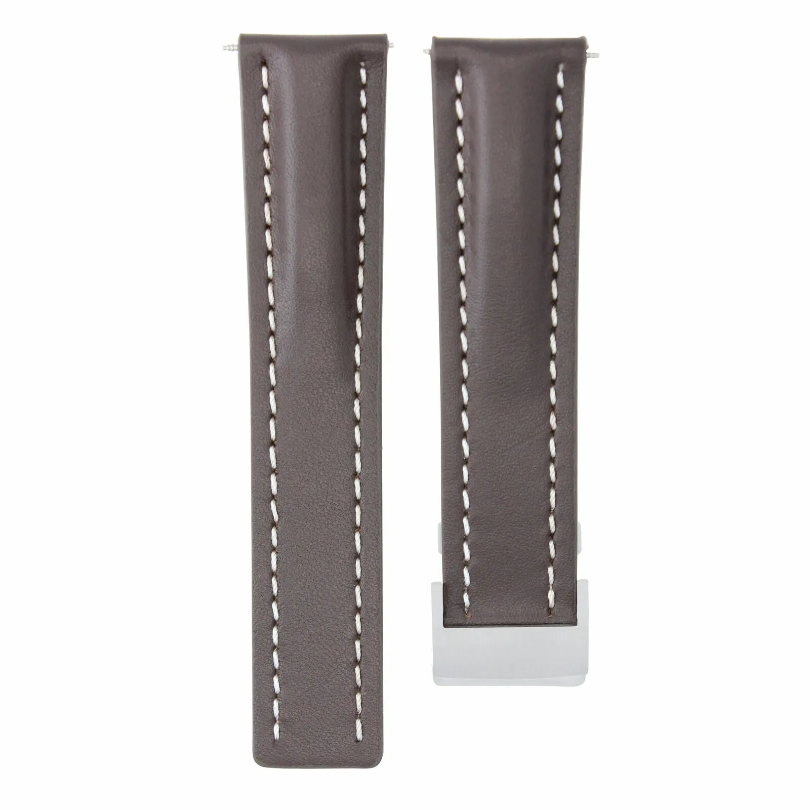 22MM LEATHER WATCH BAND STRAP DEPLOYMENT CLASP FOR BREITLING PILOT BROWN WS