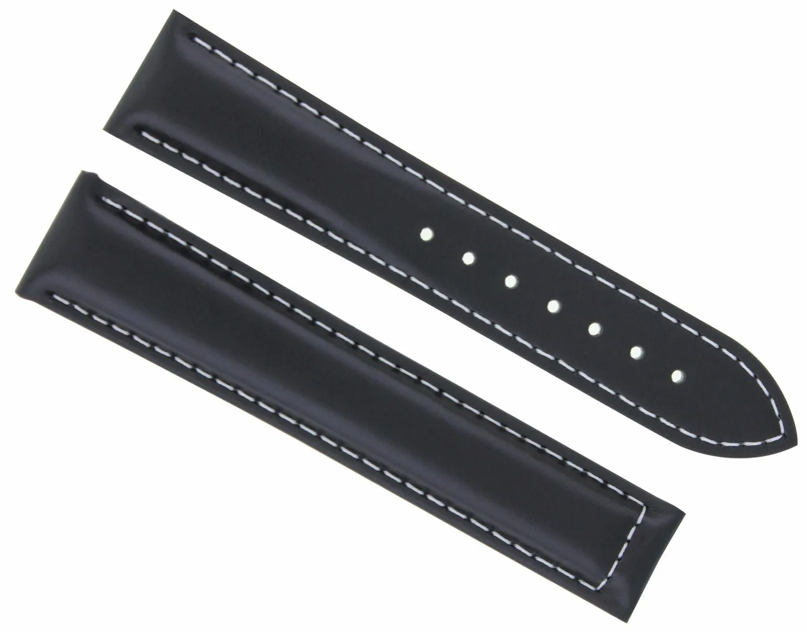 24/18MM LEATHER STRAP BAND FOR OMEGA RAILMASTER XXL 2806.52.37 WATCH BLACK WS