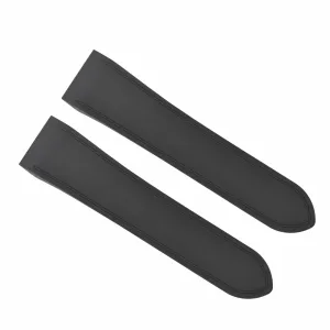 24.5MM RUBBER WATCH BAND STRAP FOR (FITS) CARTIER SANTOS 100XL CHRONOGRAPH BLACK