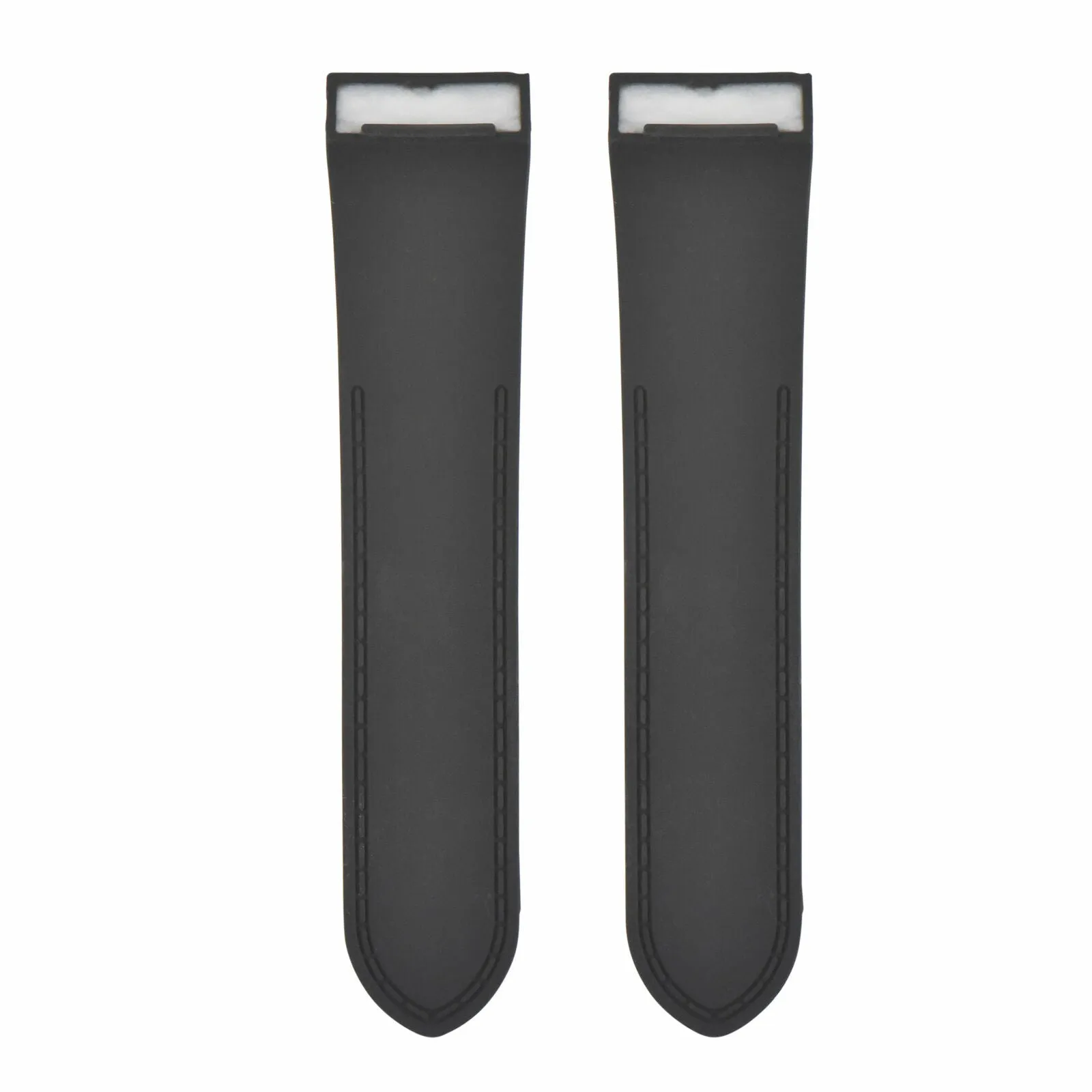 24.5MM RUBBER WATCH BAND STRAP FOR (FITS) CARTIER SANTOS 100XL CHRONOGRAPH BLACK