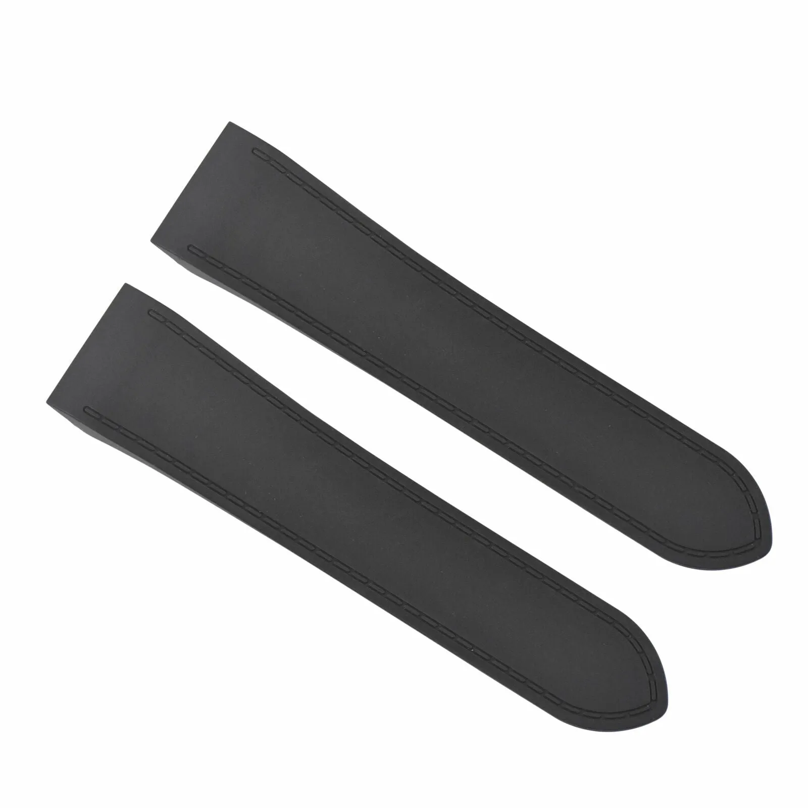 24.5MM RUBBER WATCH BAND STRAP FOR (FITS) CARTIER SANTOS 100XL CHRONOGRAPH BLACK