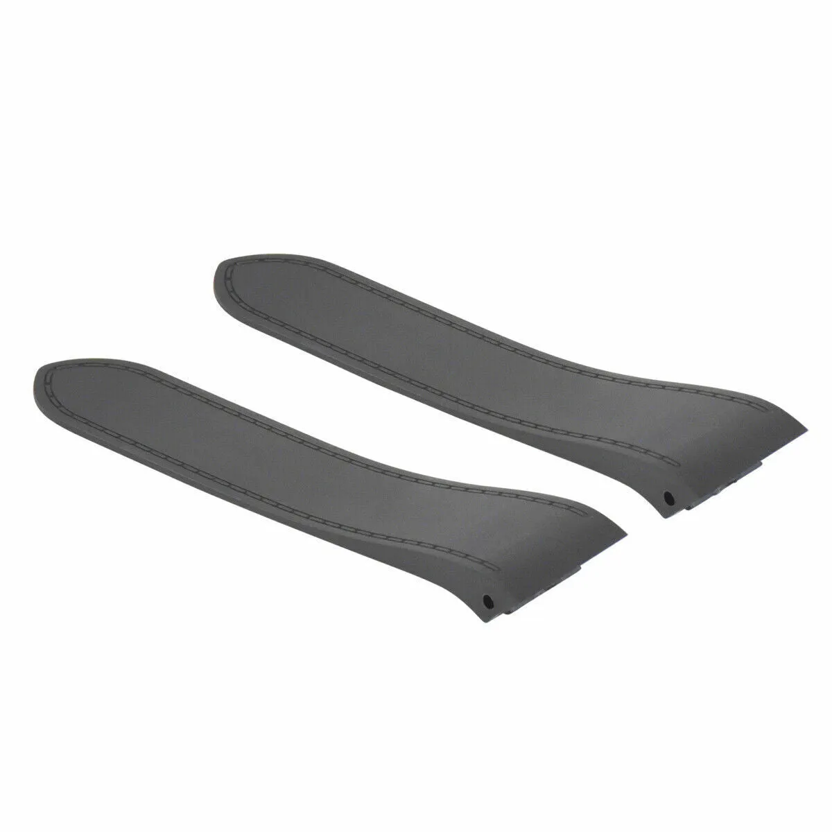24.5MM RUBBER WATCH BAND STRAP FOR (FITS) CARTIER SANTOS 100XL CHRONOGRAPH BLACK