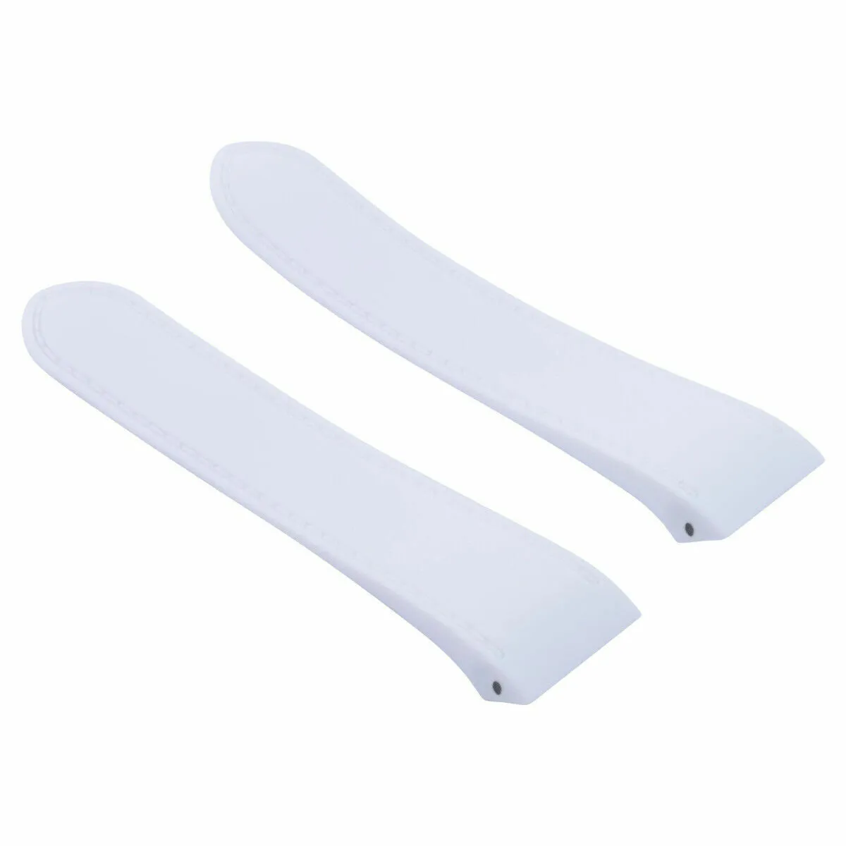 24.5MM RUBBER WATCH BAND STRAP FOR (FITS) CARTIER SANTOS 100XL CHRONOGRAPH WHITE
