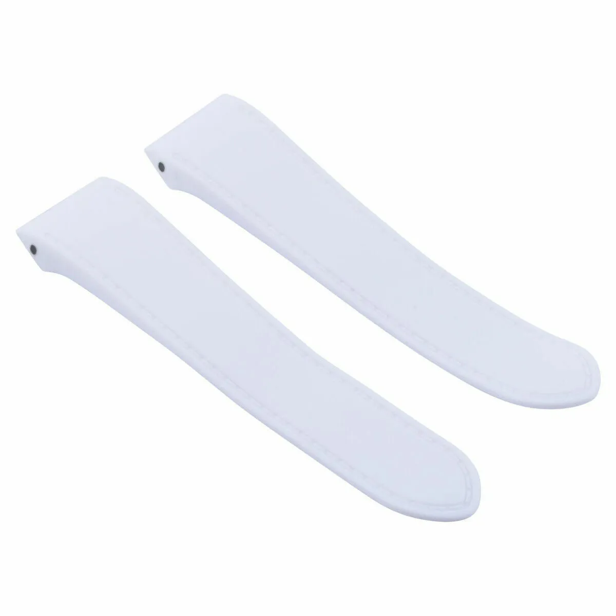 24.5MM RUBBER WATCH BAND STRAP FOR (FITS) CARTIER SANTOS 100XL CHRONOGRAPH WHITE