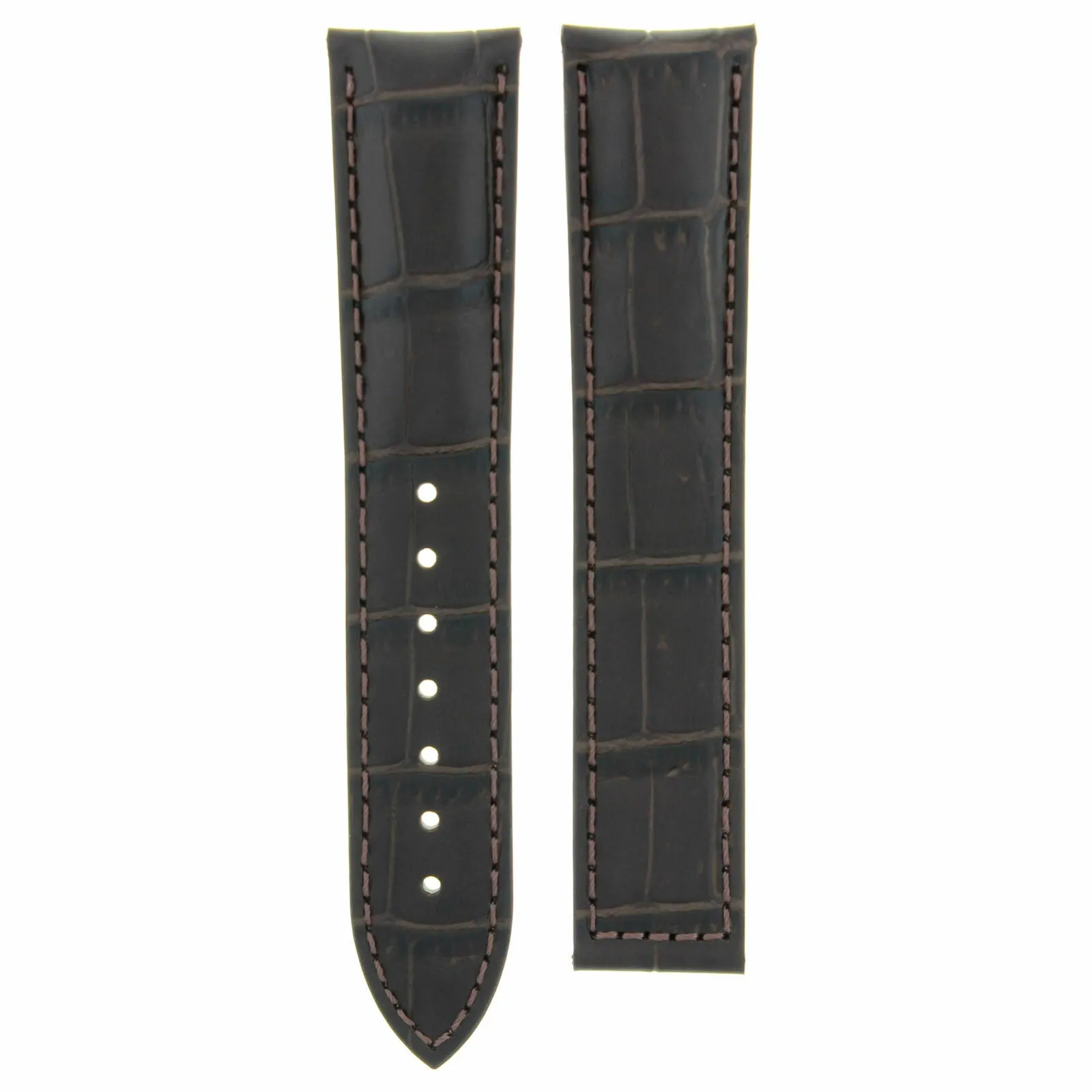 24MM LEATHER STRAP BAND CLASP FIT 24/18MM FOR OMEGA RAILMASTER XXL WATCH BROWN