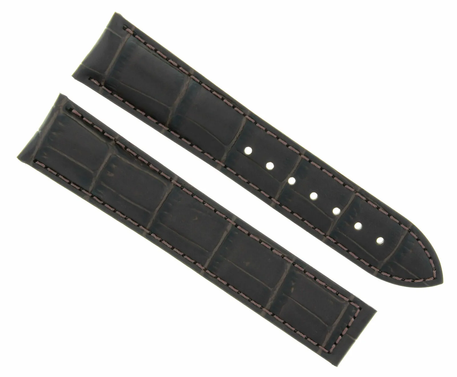 24MM LEATHER STRAP BAND CLASP FIT 24/18MM FOR OMEGA RAILMASTER XXL WATCH BROWN