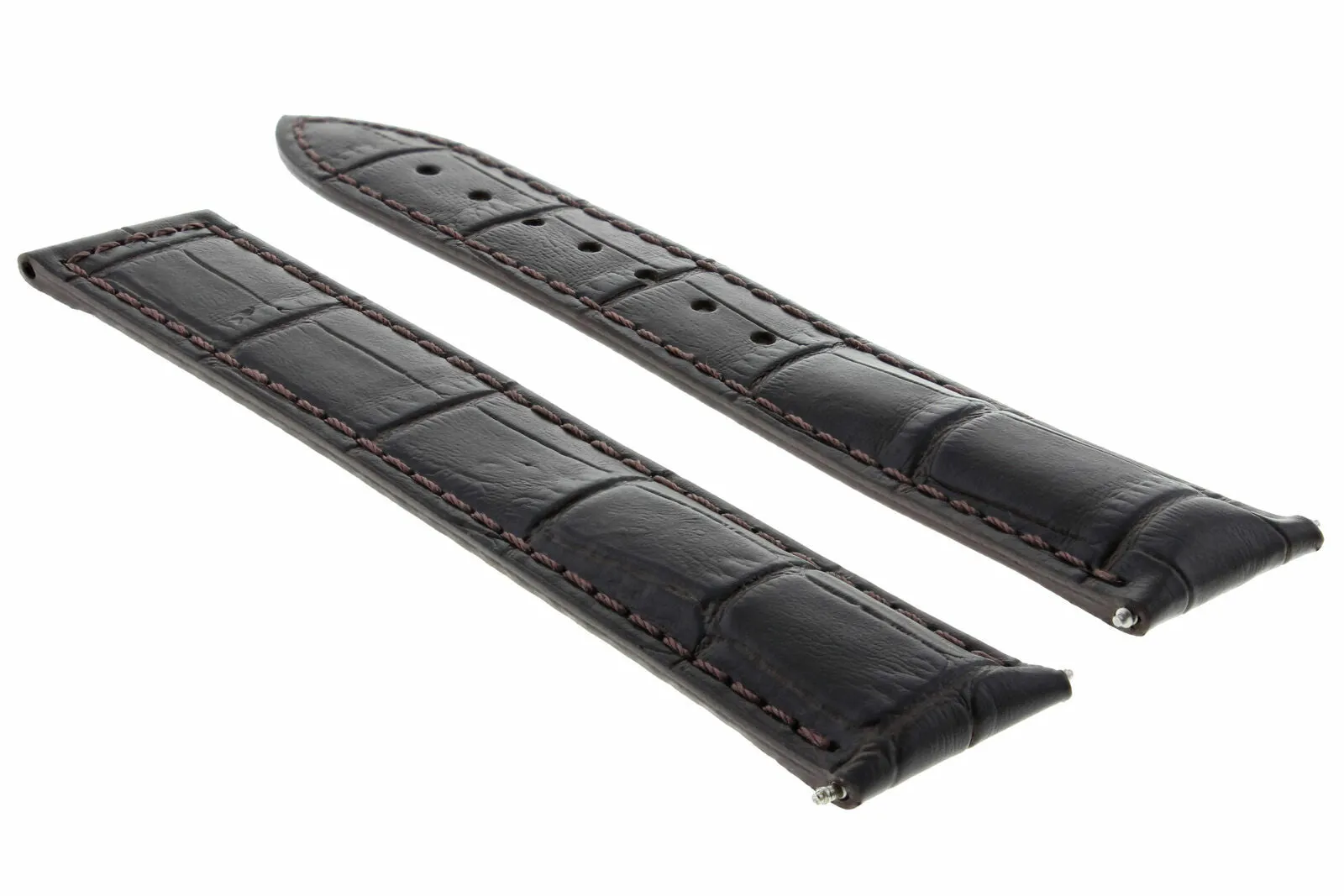 24MM LEATHER STRAP BAND CLASP FIT 24/18MM FOR OMEGA RAILMASTER XXL WATCH BROWN